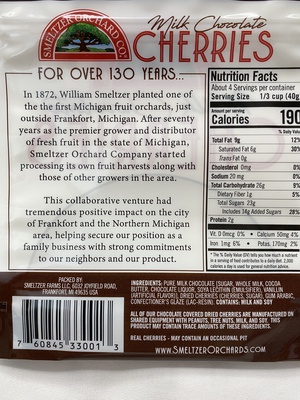 Milk Chocolate Covered Cherries 12/6 oz. Case